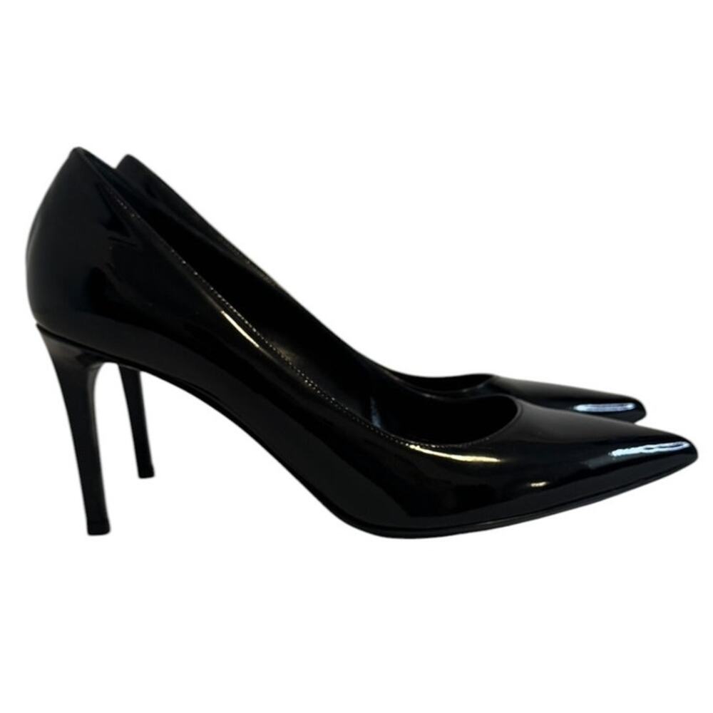 Saint Laurent Black Patent Leather Pointed Toe Heels Size 40 - Picture 2 of 12